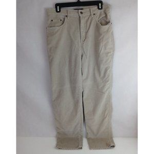 Bill Blass Jeans Stretch Women's Corduroy Tan Khaki Pants Size 12 Inseam 30"